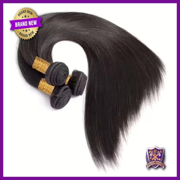 Brazilian Virgin Human Hair Extensions 3 Bundles Straight 24 26 28 Inch main image 4